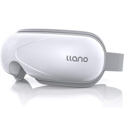 llano Eye Massager with Heat, Portable Eye Massage with Bluetooth Music, Smart Eye Mask Massager Sleep Mask Foldable Face Massager for Relax Dark Circles Dry Eyes
